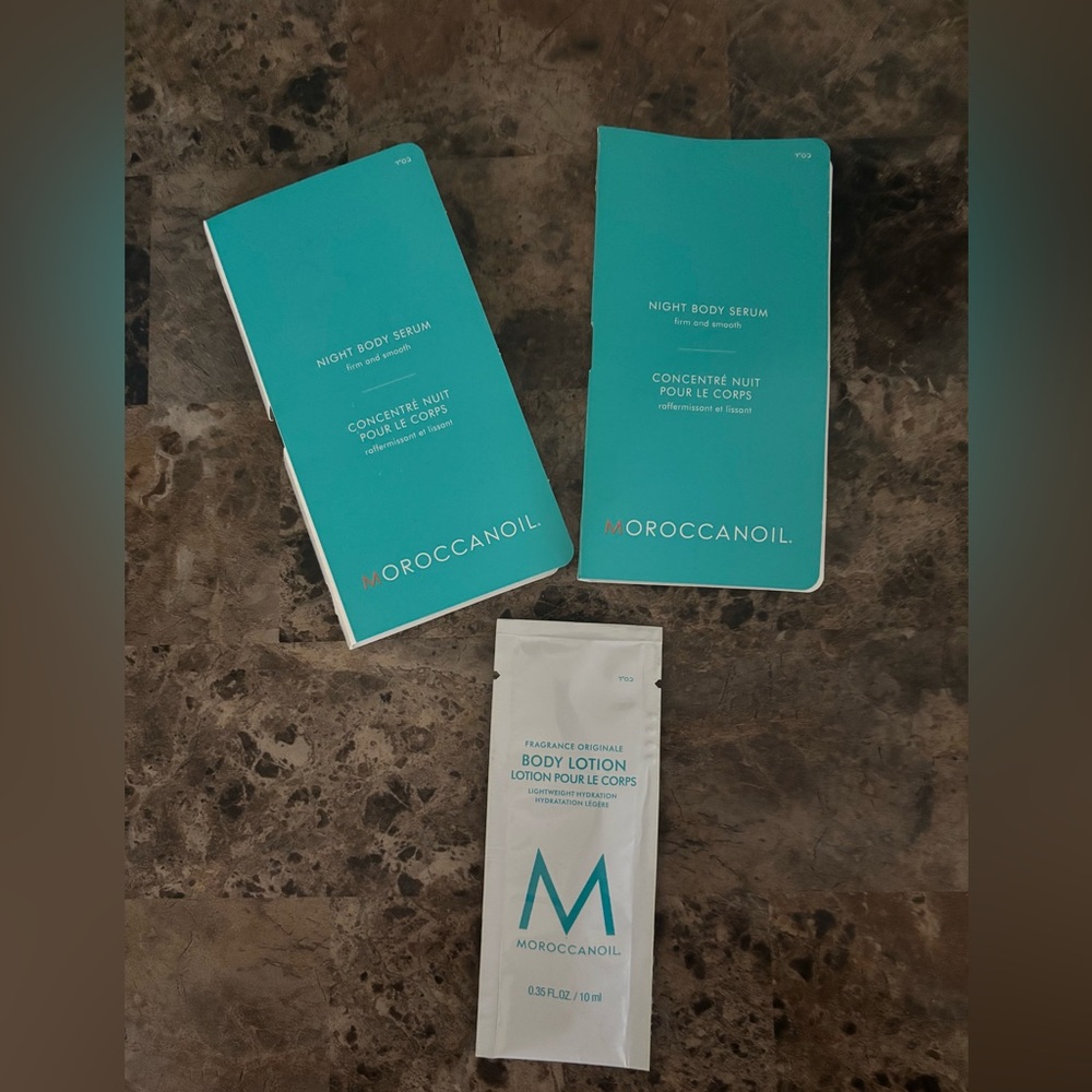 MoroccanOil Night Body Serum 0.13 fl oz/4ml (2) and Body Lotion 0.35 fl oz New
